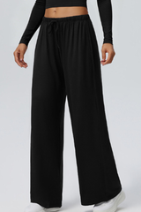 Women's Drawstring High Waist Drape Wide Leg Casual Pants