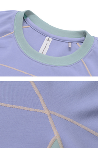 Women's Fall Slim-Fit Stripe Contrast  Long Sleeve T-Shirt