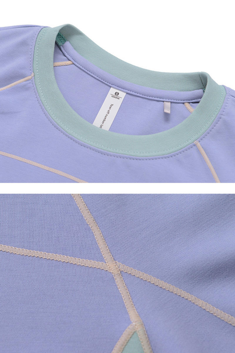 Women's Fall Slim-Fit Stripe Contrast  Long Sleeve T-Shirt