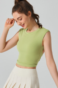 Women's Bare Feel Twist Open Back Cropped Sport T-shirt
