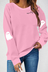 Women's Fall Halloween Gift Ghost Print Sweatshirt