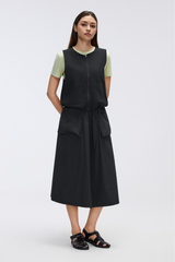 Women's Workwear Sleeveless  Drawstring Waist Cargo Vest