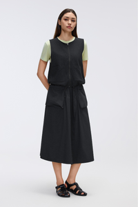 Women's Workwear Sleeveless  Drawstring Waist Cargo Vest