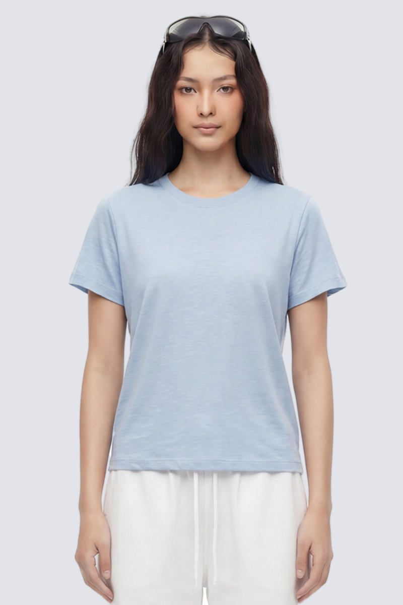 Unisex Slub Cotton Tee - Cooling Breathable Regular Solid