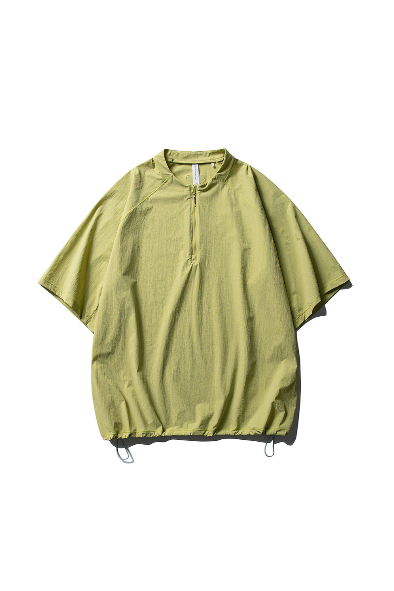 Unisex Lightweight Half Zip Stand Collar Quick Dry T-shirt