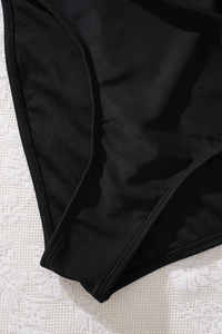 Women's V-Neck Cross Back Pleated Fitted Solid Swimsuit