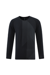 Men's Crew Neck Textured Athletic Long Sleeve T-shirt