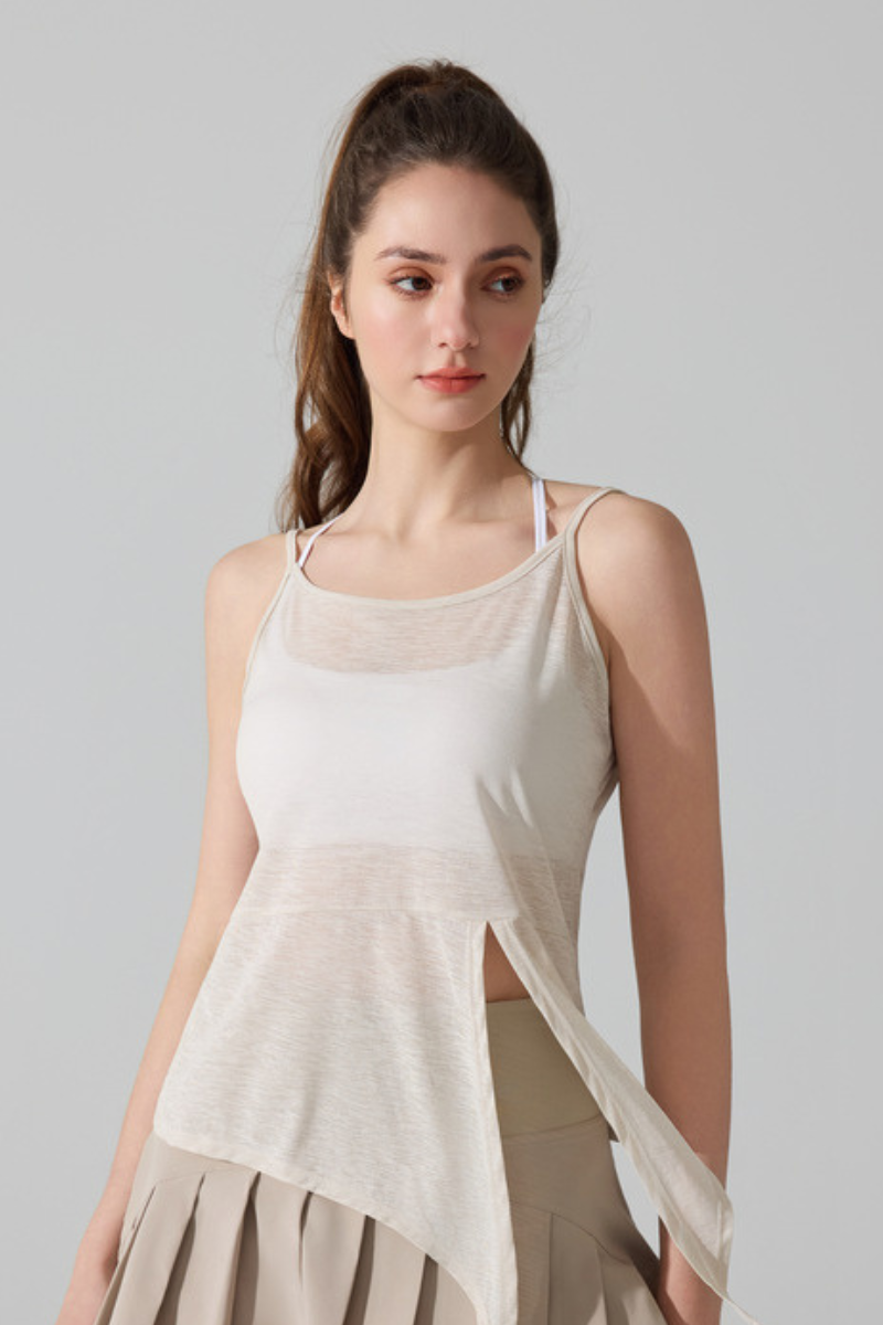 Women's Sweat-Wicking Breathable Side-split Yoga Tank Top