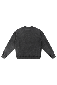 Unisex Fall 380G Heavyweight Washed Denim Relaxed Pullover