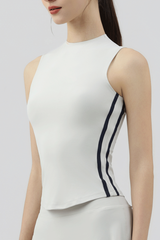 Women's Sleeveless Side Stripe Tennis Tank Top