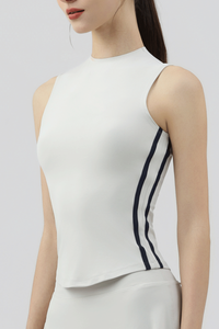 Women's Sleeveless Side Stripe Tennis Tank Top