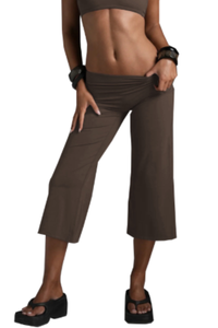 Women's Athletic 7/8 Wide-Leg Yoga Cropped Pants