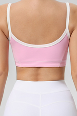 Women's high stretch U-neck sports bra.
