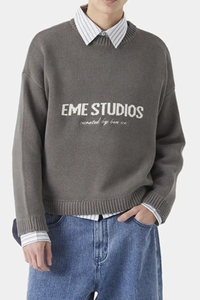 Letter-patterned jacquard sweater