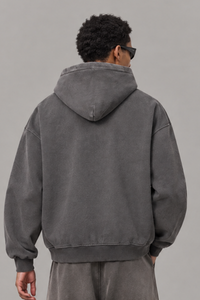 Men's Vintage Lettering Print With Rhinestone Fleece Jacket