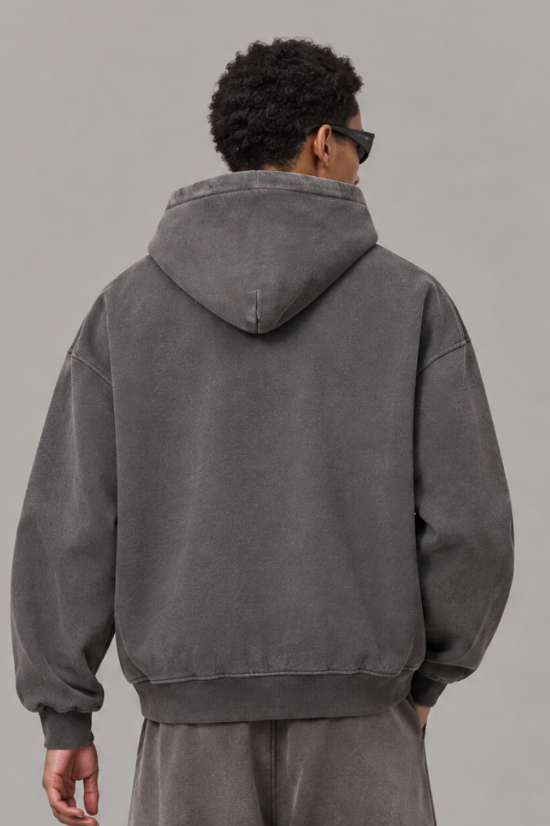Men's Vintage Lettering Print With Rhinestone Fleece Jacket