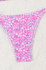 Women's Floral Print Tie Side Triangle Cup Bikini