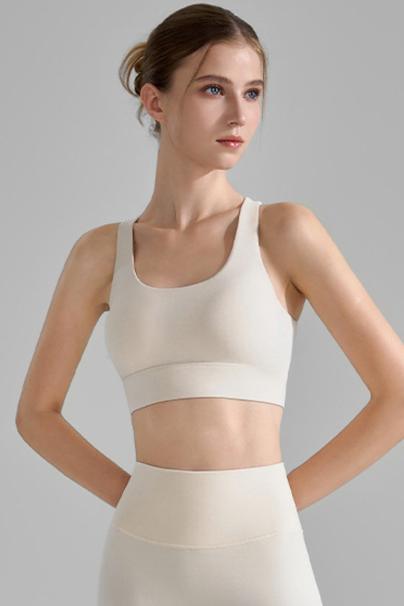Women's U-Neck Crisscross Straps High Impact Sports Bra