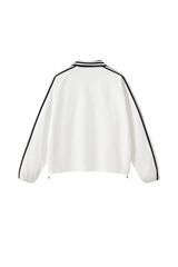 Unisex Preppy Fall 100% Cotton Side Striped Trim Sweatshirt