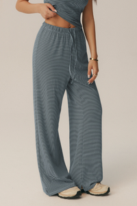 Women's Fall Vintage Striped Drawstring Casual Pants