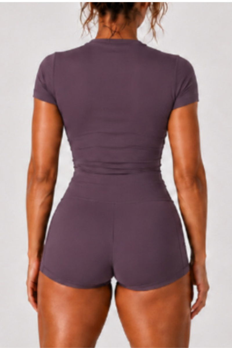 Women's Cropped T-shirt And High Waist Side Pocket Yoga Set