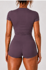 Women's Cropped T-shirt And High Waist Side Pocket Yoga Set