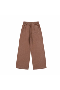 Unisex Fall Washed Adjustable Drawstring Hem Sweatpants