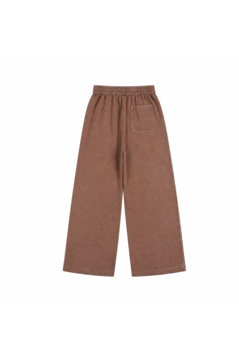 Unisex Fall Washed Adjustable Drawstring Hem Sweatpants