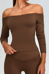 Women's Set:Off The Shoulder Cropped Top And Flare Pants