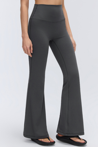 Women's Athletic High-waist Solid Flared Yoga Pants