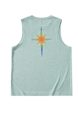 Men's Raglan Crew Neck Printed Quick Dry Athletic Tank Top