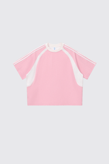 Women's 260g Cotton Mesh Stripe Patch Tee