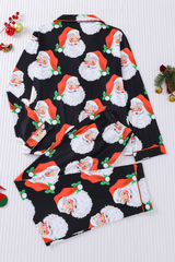 Women's Cute Santa Claus Print Christmas Pajama Set