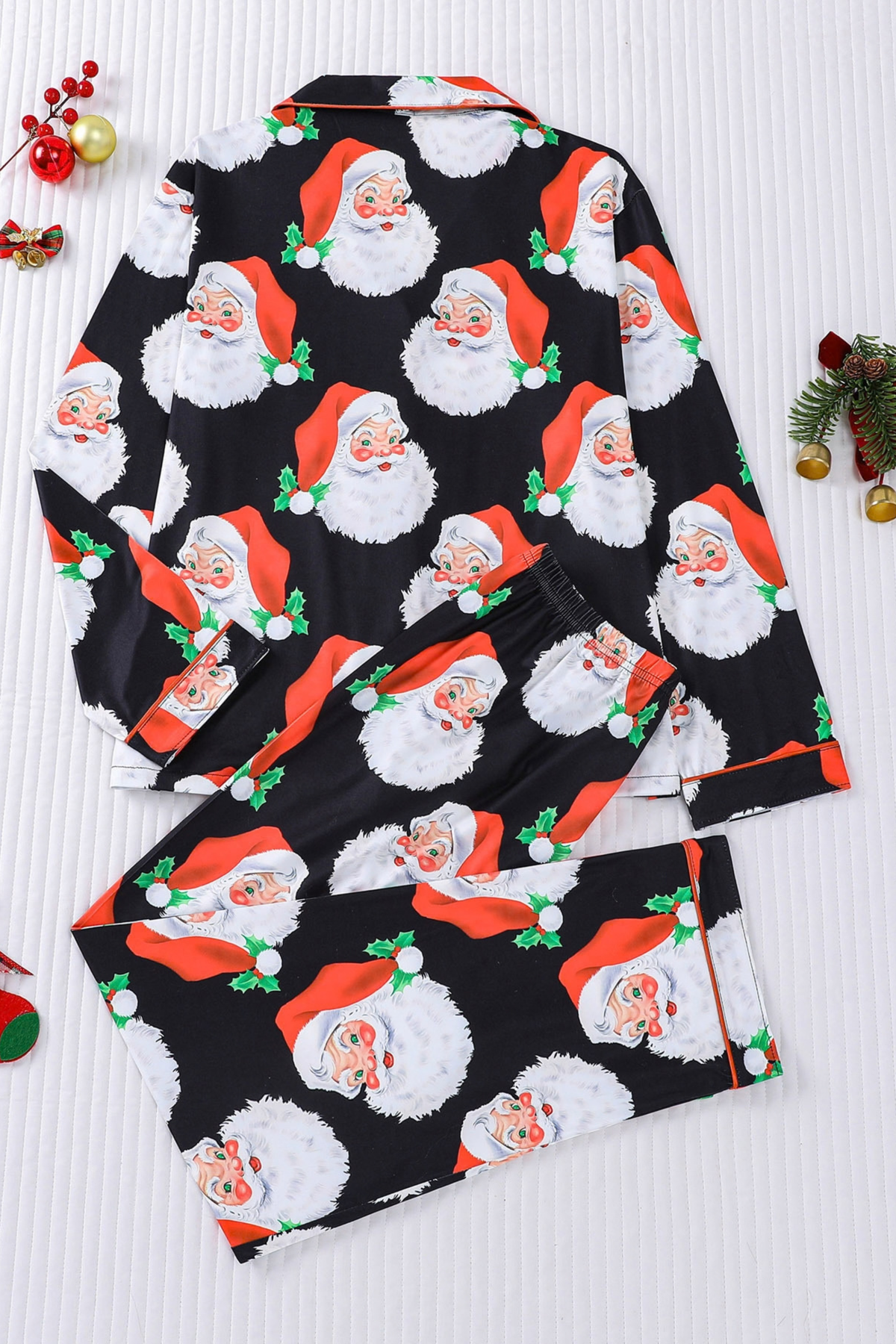 Women's Cute Santa Claus Print Christmas Pajama Set