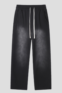 Rustic-style straight-leg long pants