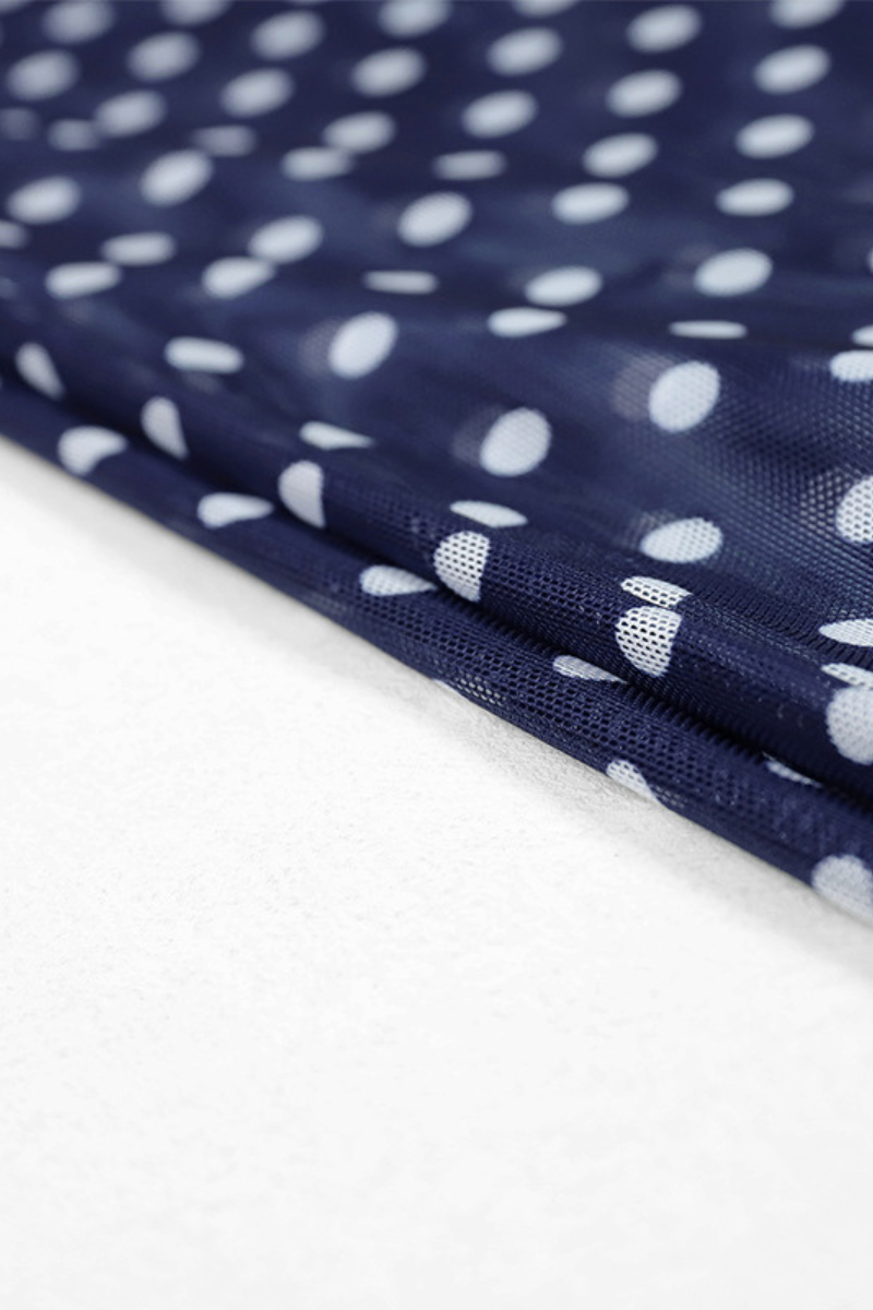 Women's Polka Dot Metal Buckle Side Tie Cover-up Bikini Set