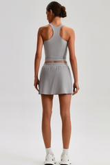 Women's Tennis Set:Cropped Racerback Tank Top& Skort