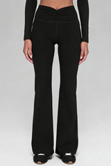 Women's V-waist Pleated Draping Loose Relaxed  Flare Pants