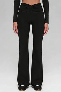 Women's V-waist Pleated Draping Loose Relaxed  Flare Pants