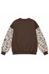 Women's Fall Color Block Camouflage Mockneck Sweatshirt
