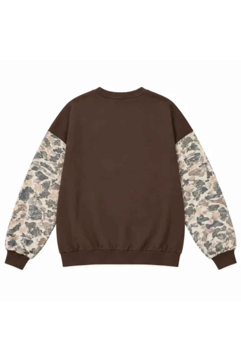 Women's Fall Color Block Camouflage Mockneck Sweatshirt
