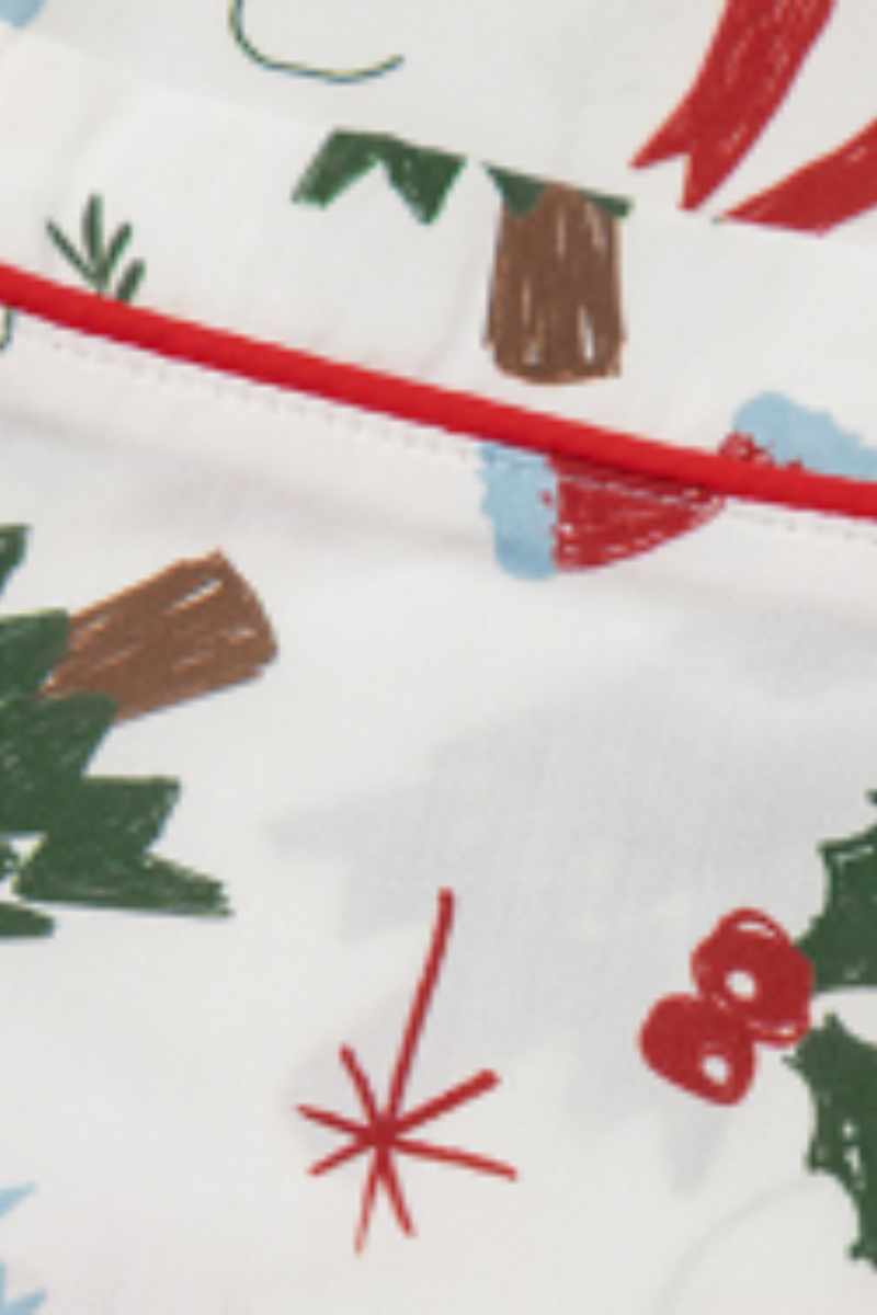 Women Christmas Long Sleeved Lapel Bow  Pajama Set