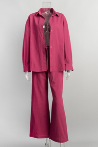 100% cotton shirt and long pants set