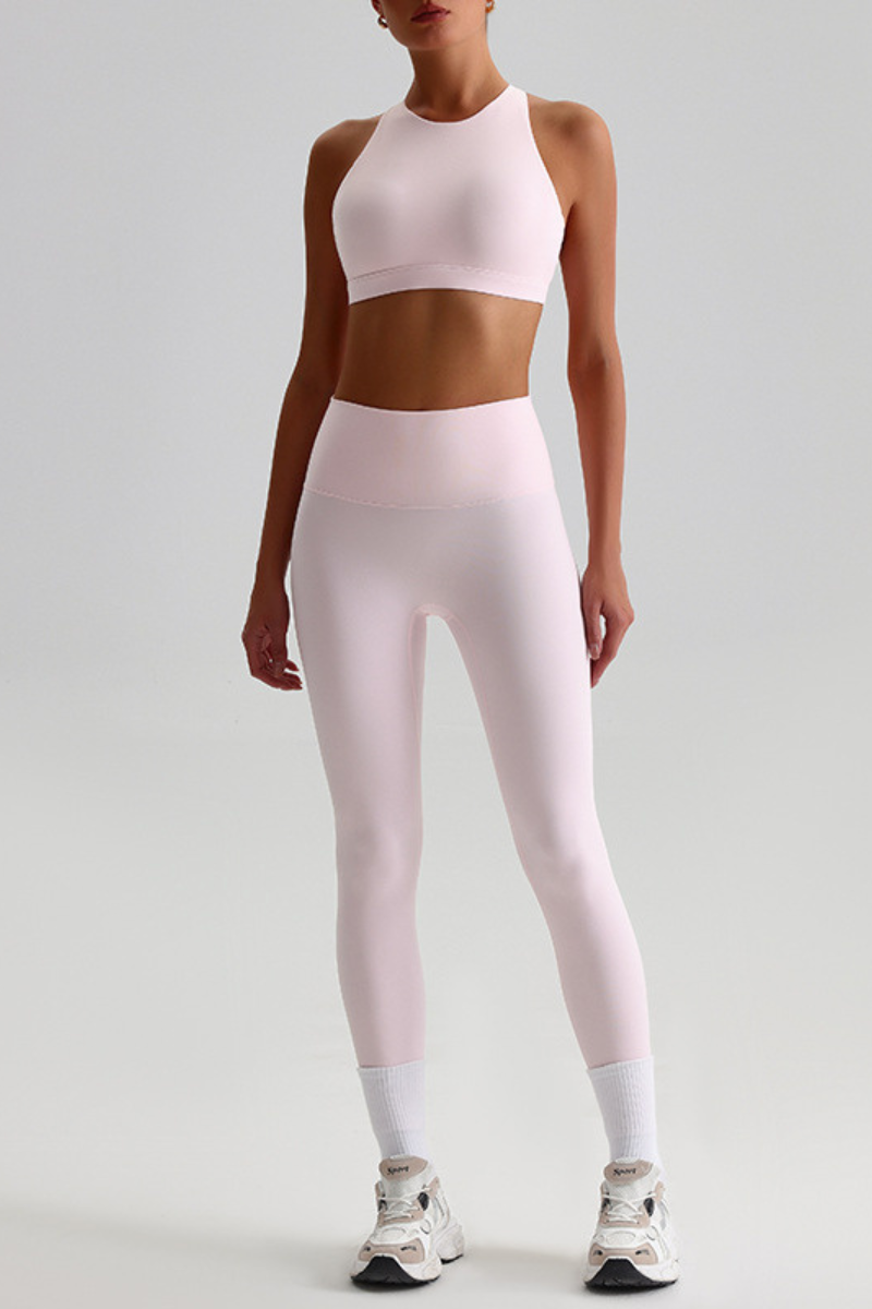 Women's Brushed Mock Neck Bra & Yoga Leggings 2-Piece Set