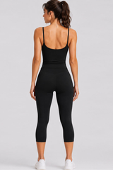 Women's U-Back Tank Top & Capri Leggings Yoga 2-Piece Sets