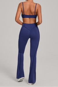 Women's Patchwork Set:Bra And Flare Pants