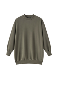 Women's Fall 100% Cotton Drop-Shoulder Long Sweatshirt Dress