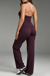 Women's Halter Tank Top And Straight Pants Two-Piece Sets