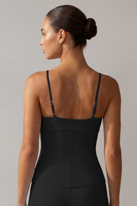 Women’s V-neck Pleats Adjustable Straps Sport Tank Top