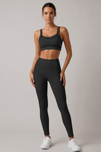 Women's Yoga Sets: Wide Straps Bra And High Waist Leggings